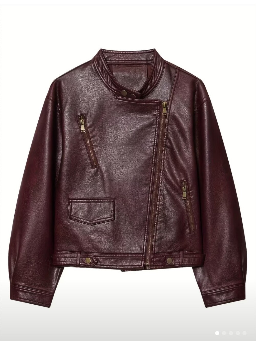 NEW! Burgundy Leather Jacket - Size XS